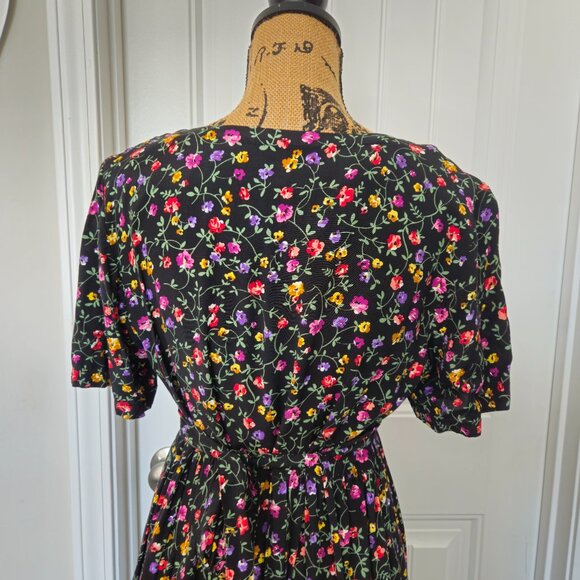 VTG Cottage core Floral Midi Dress - Picture 4 of 7